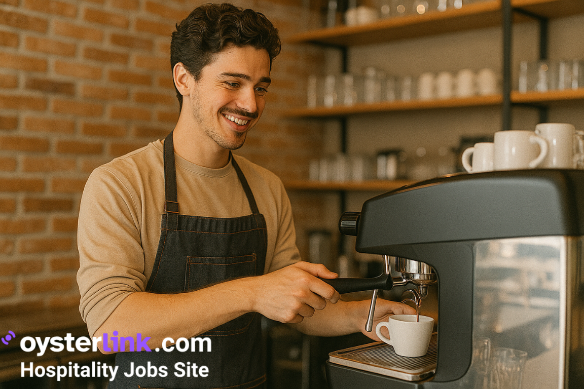 barista making coffee